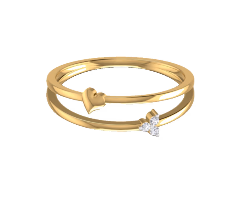 Solitaire halo ring with pavé-set diamond crown.