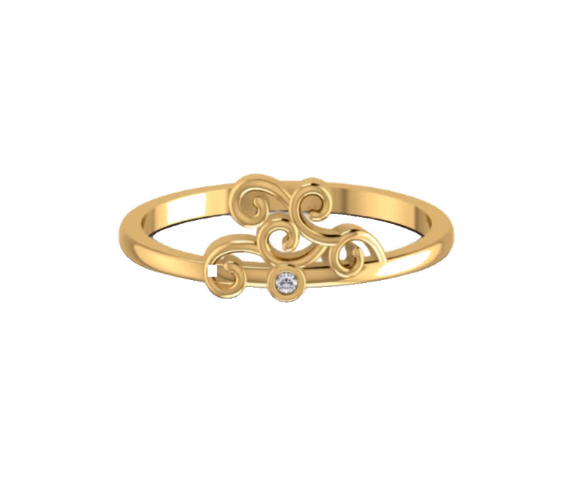 Modern split-shank diamond ring with pavé crown.