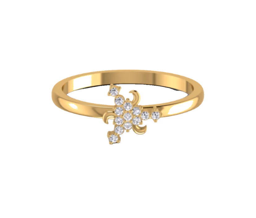 Bezel solitaire band with low-profile diamond setting.