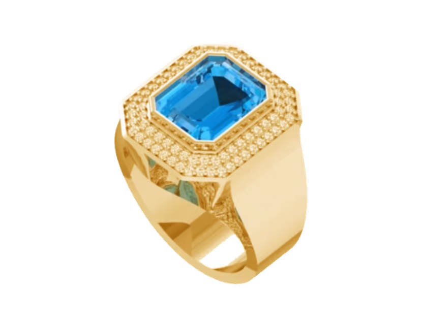 Blue Stone Solitaire Iced