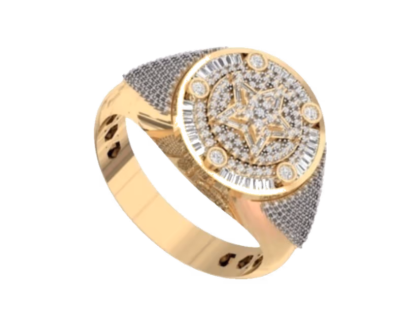 Round Pavé Iced Signet