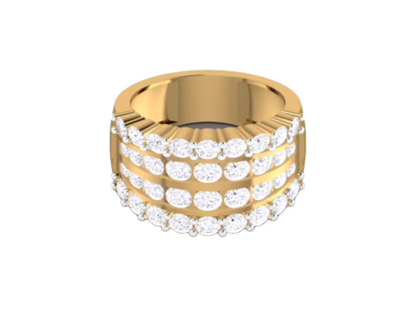 Triple-Row Pavé Cigar Band