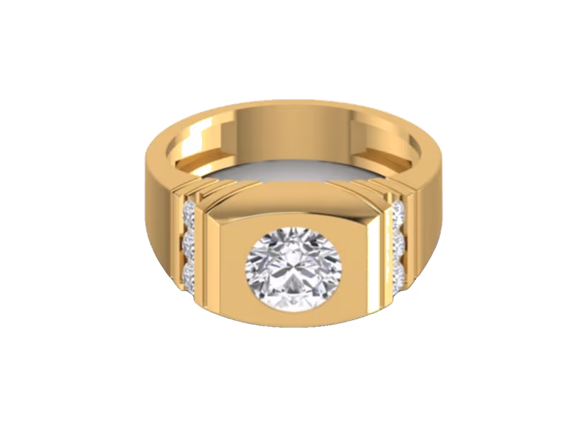 Round center solitaire with clean channel sides