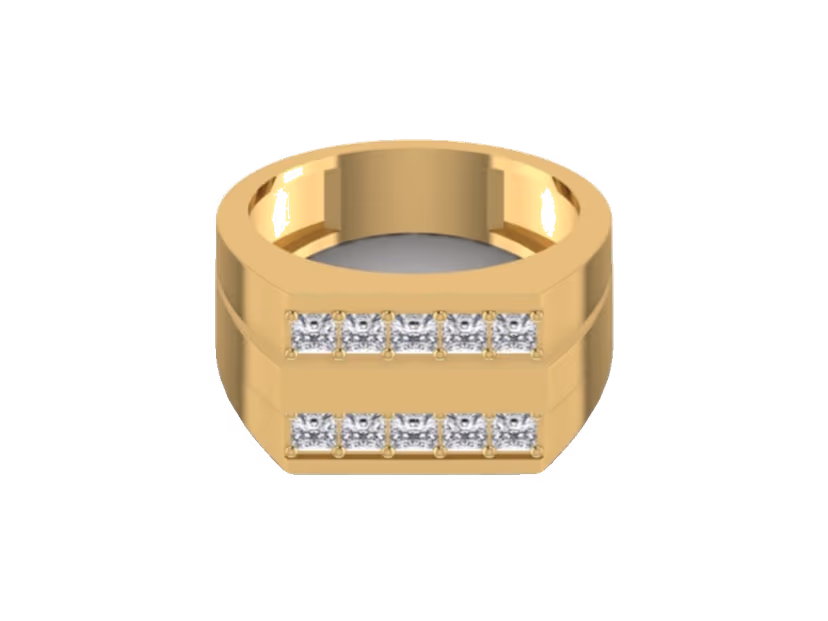 Double-Row Pavé Band — 14K