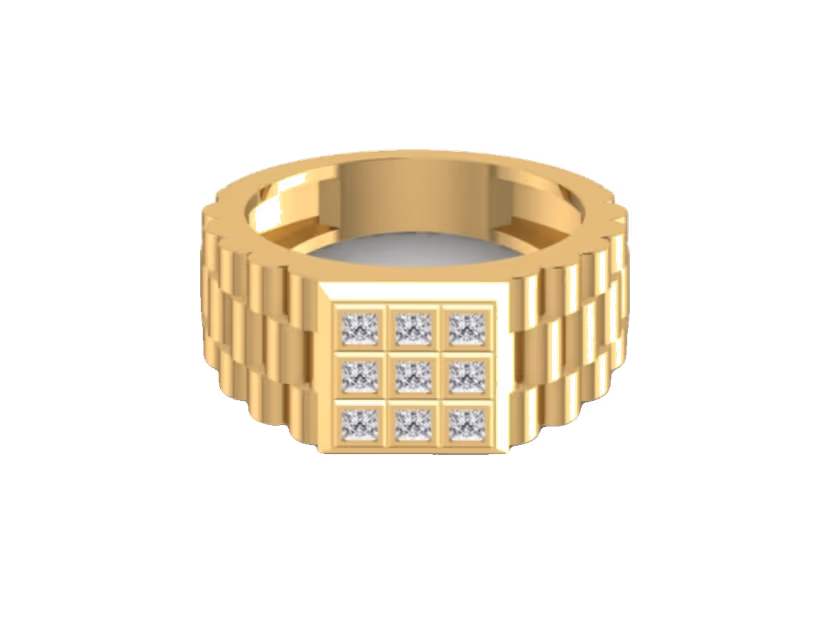 Rolex crown grid, princess cut face