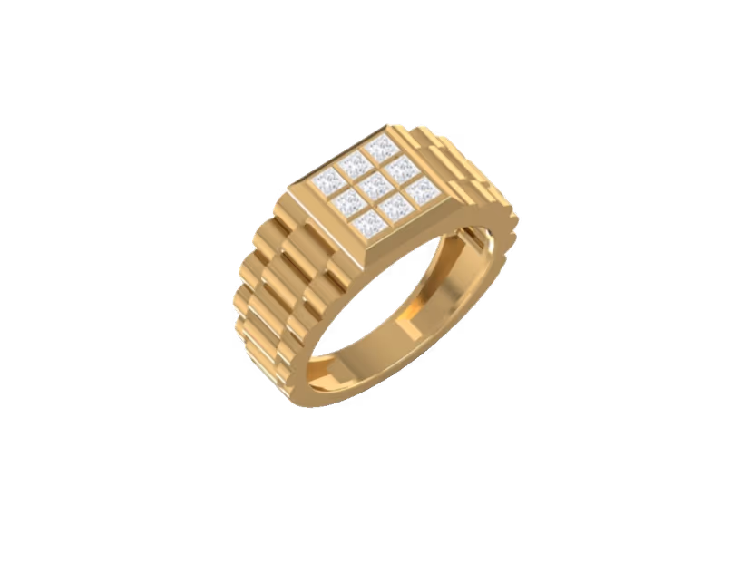 Rolex bracelet-style princess cut band