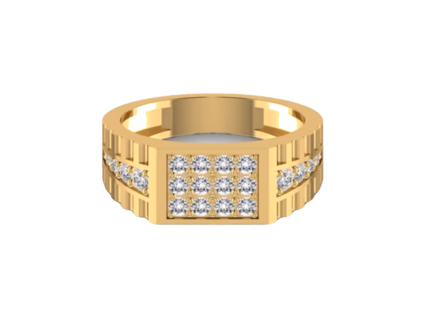 Rolex-style grid top, pavé face