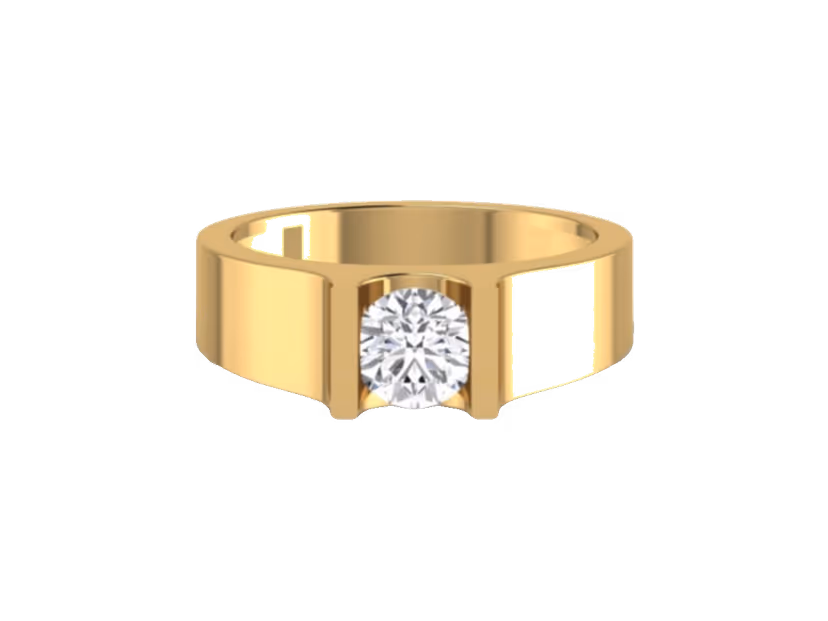 Modern flat bezel solitaire, clean tension style