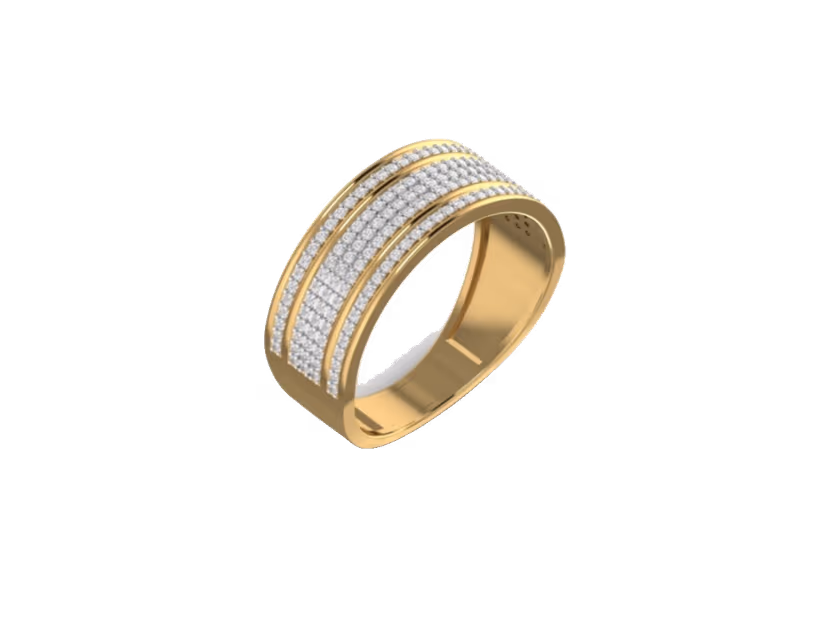Wide multi-row pavé eternity, stackable