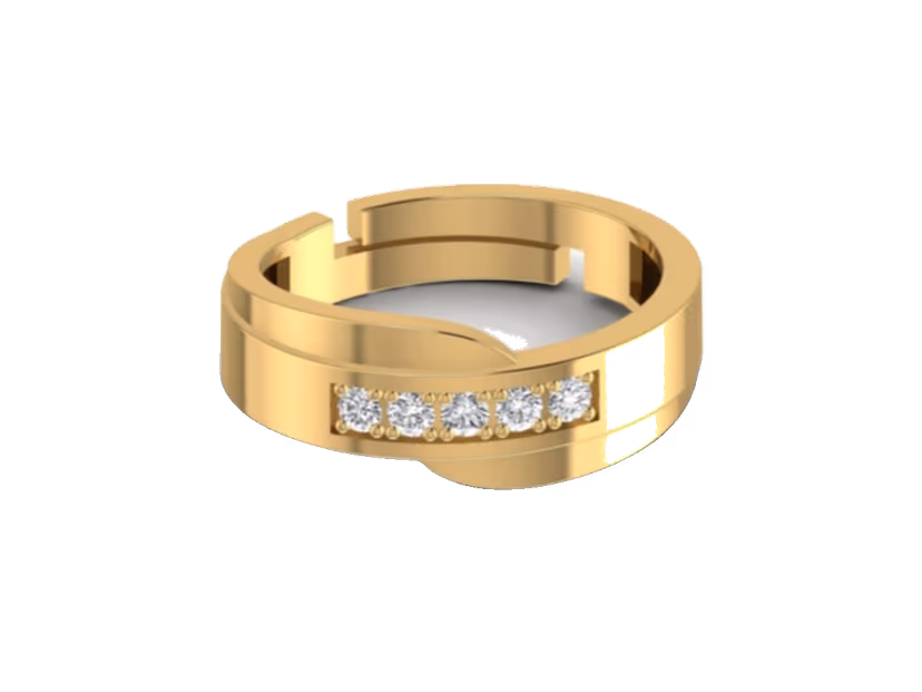 Channel-set 5-stone inline men's band