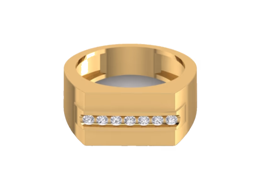 7-stone inline channel band, wedding staple