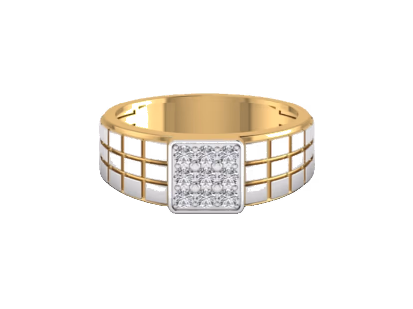 White enamel + gold grid, streetwear crossover