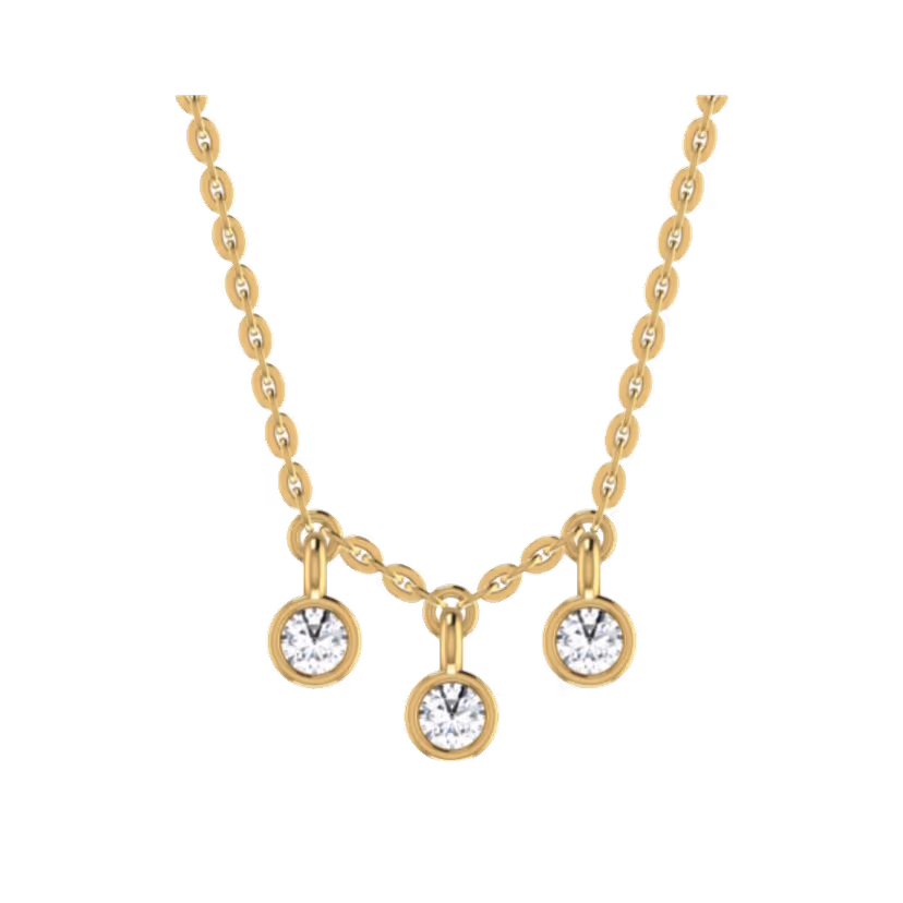 Heart silhouette pendant with single bezel-set diamond at centre.