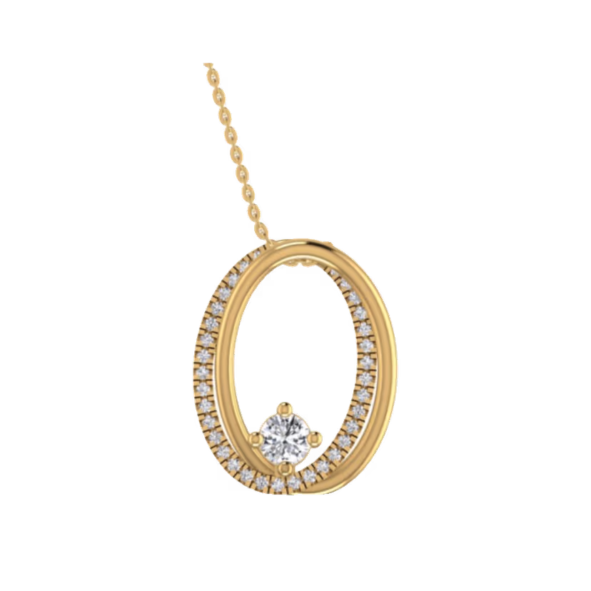 Three-stone graduated bar pendant with prong-set rounds.
