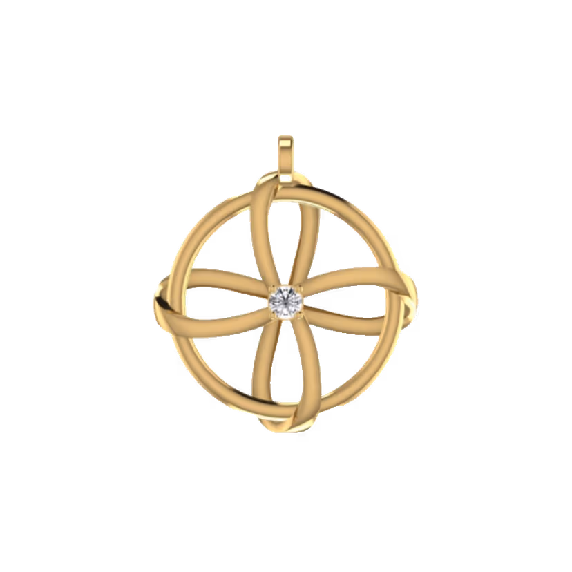 Pear-cut solitaire pendant with three-prong setting.