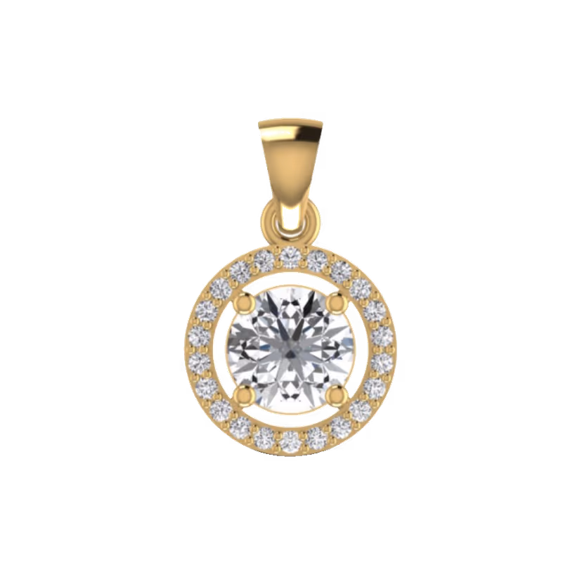 Three-stone graduated cluster pendant with prong settings.
