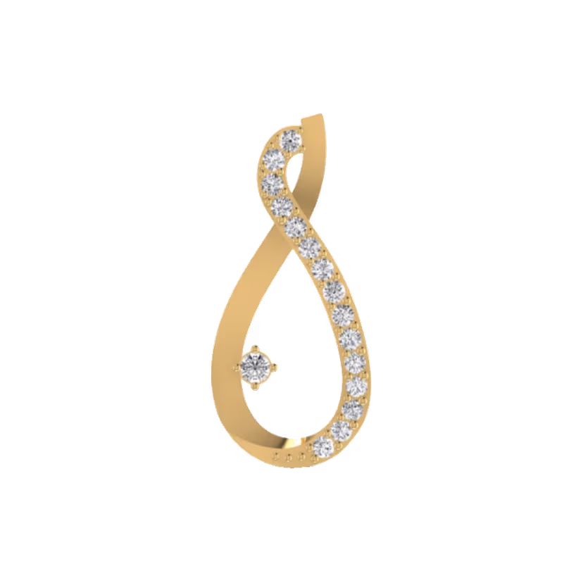 Single bezel-set teardrop pendant on slim cable chain.