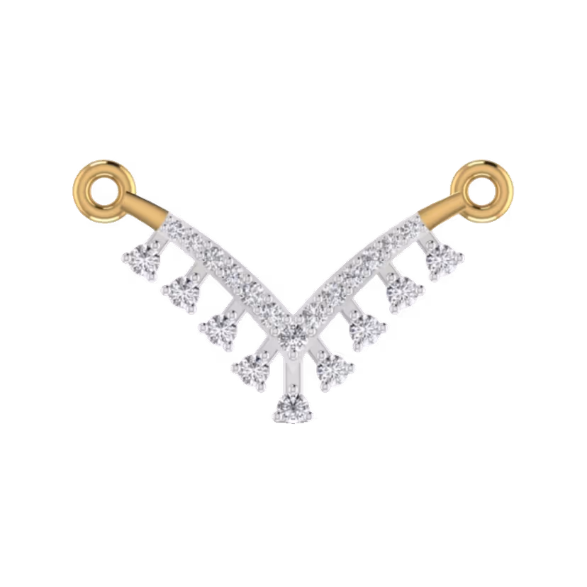 Diamond-set ribbon-twist pendant with pavé curl.