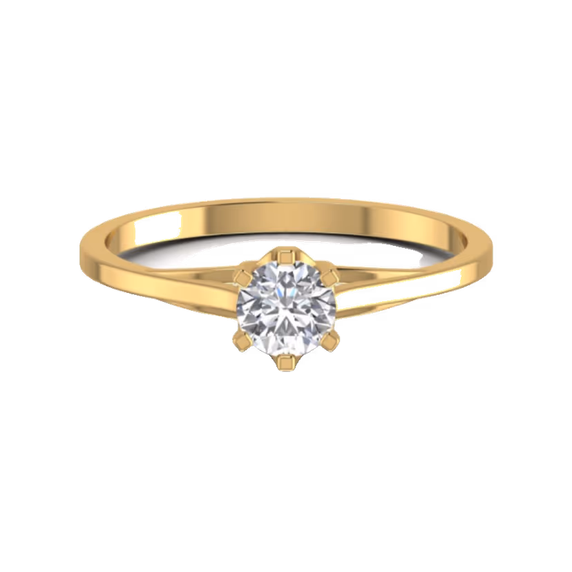 Single bezel diamond accent ring on a clean band.