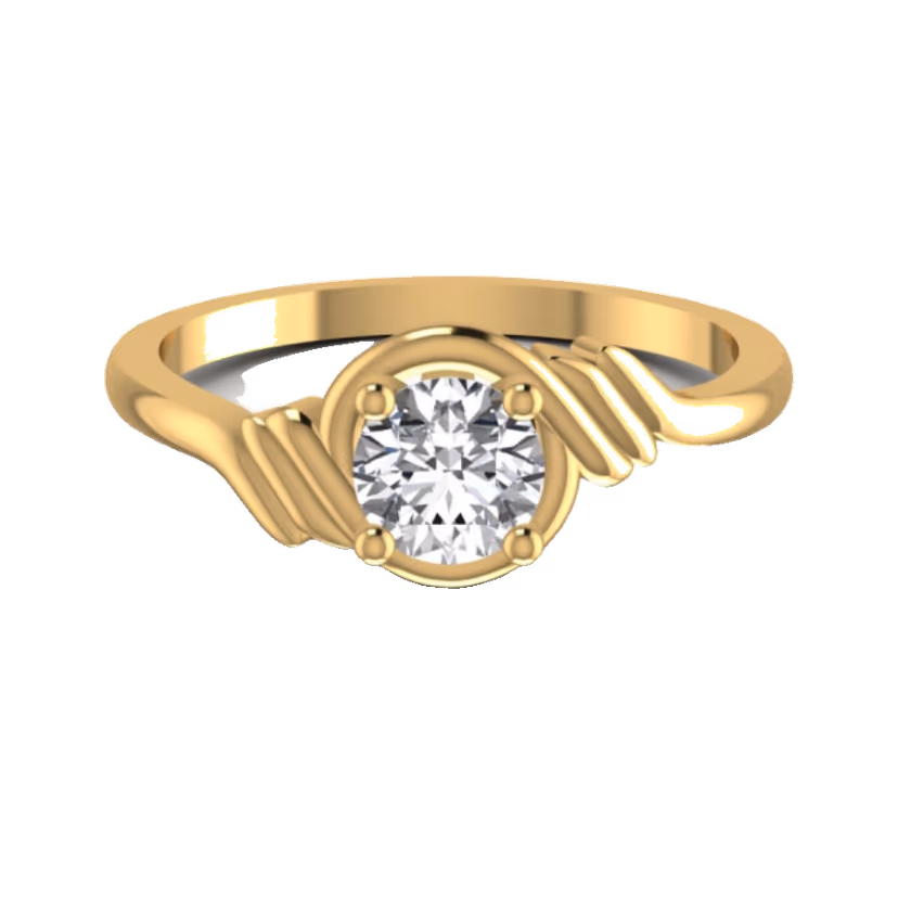 Three-stone round ring with claw-set centre.