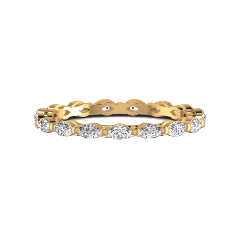 Layered double pavé band ring with central diamond row.