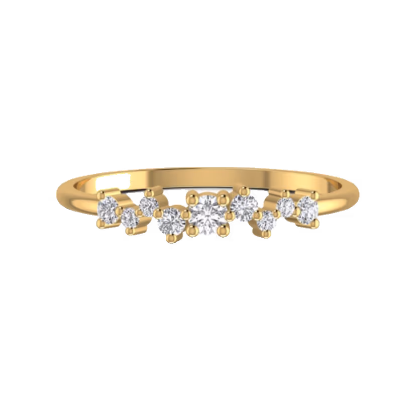 Slim diamond-accent ring on a clean polished band.