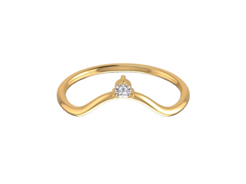 Fine gold band with minimalist diamond accent