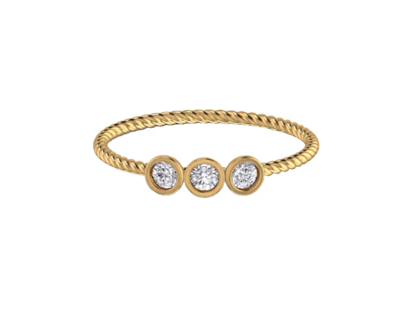Three-Stone Bezel Band