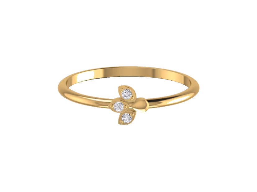 Statement minimalist round solitaire