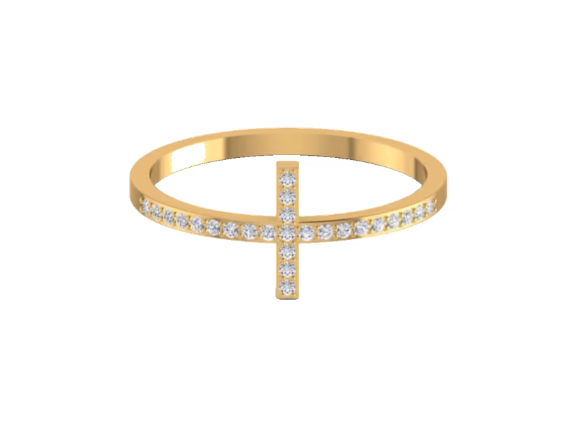 Cross-Bar Pavé Band