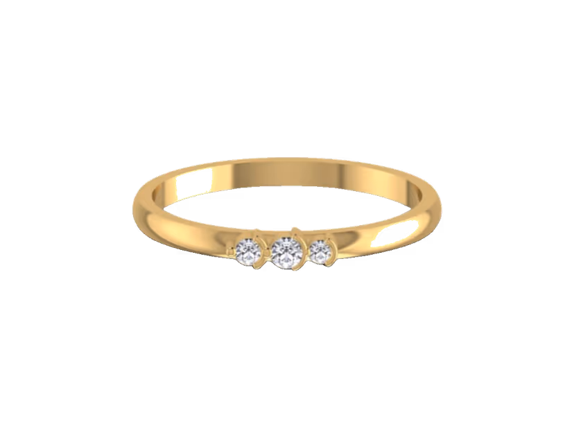 Refined minimalist solitaire band