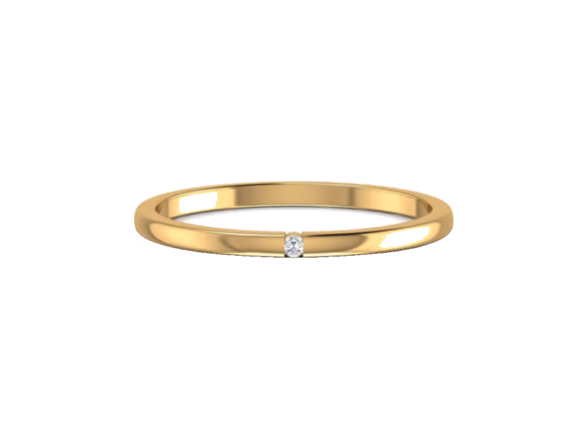 Everyday-weight 1.50g band set with a 0.14ct round diamond
