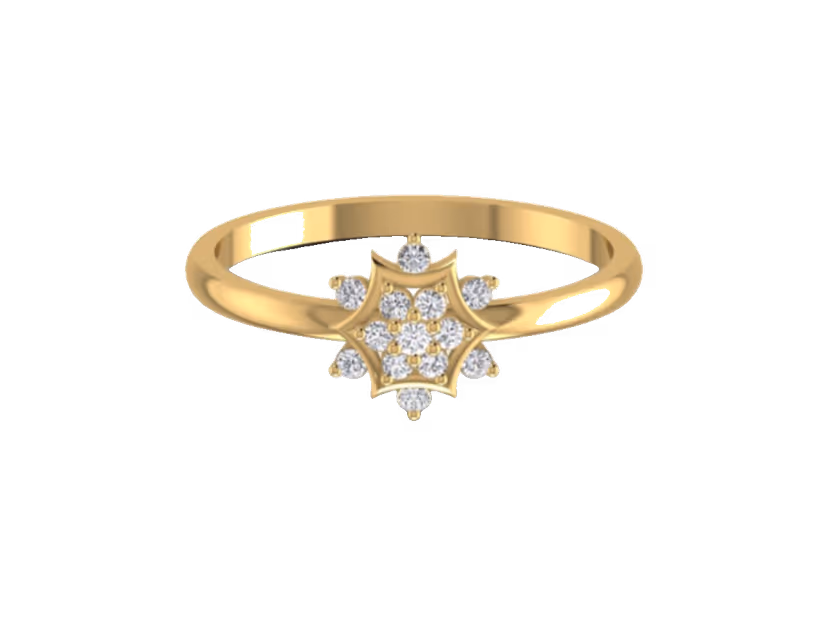 Refined 1.62g solitaire centered on a 0.14ct diamond