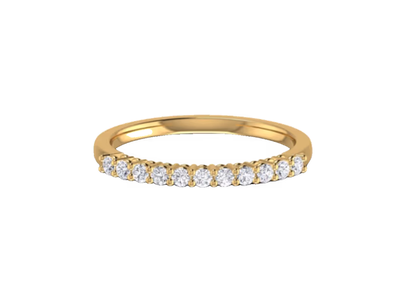 Diamond-forward 1.85g band with a bold 0.35ct stone