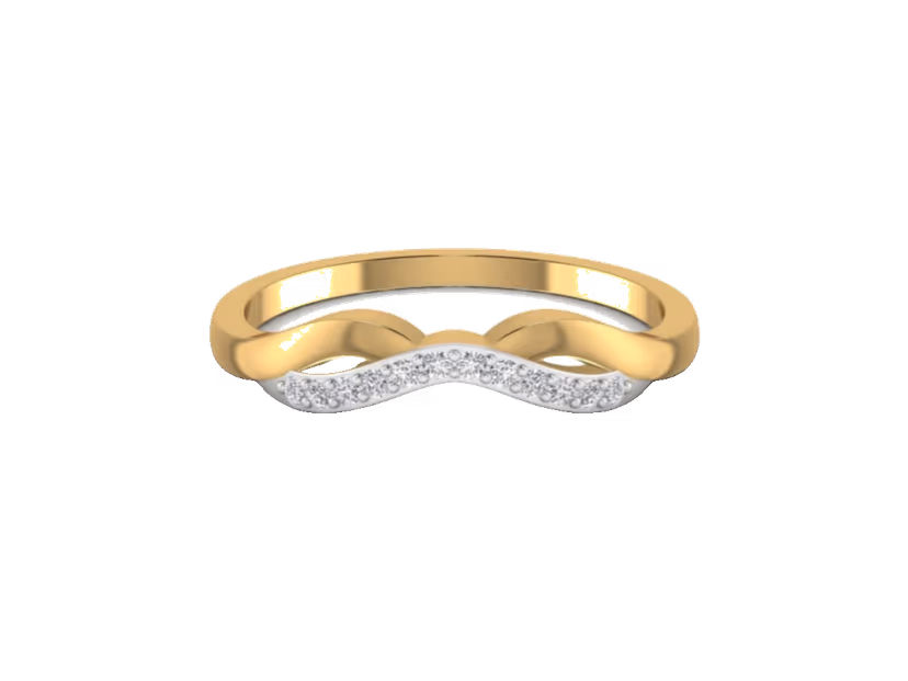 Diamond-forward 2.24g band anchored by a 0.34ct stone