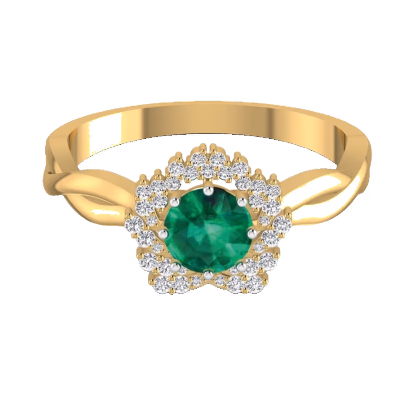 Emerald Solitaire Cocktail Ring