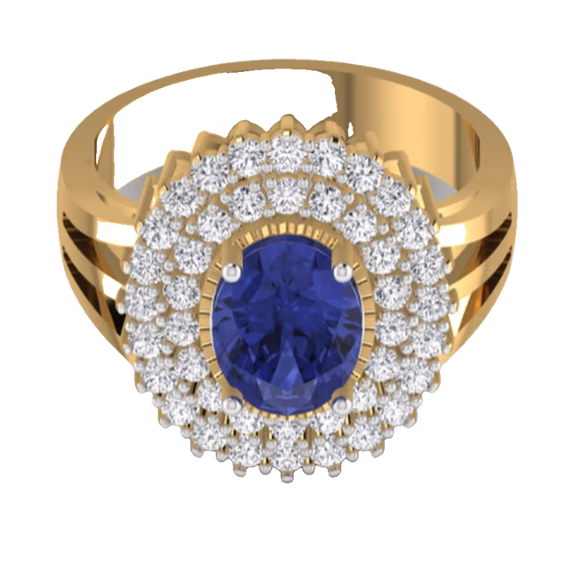 Sapphire Halo Cocktail Ring