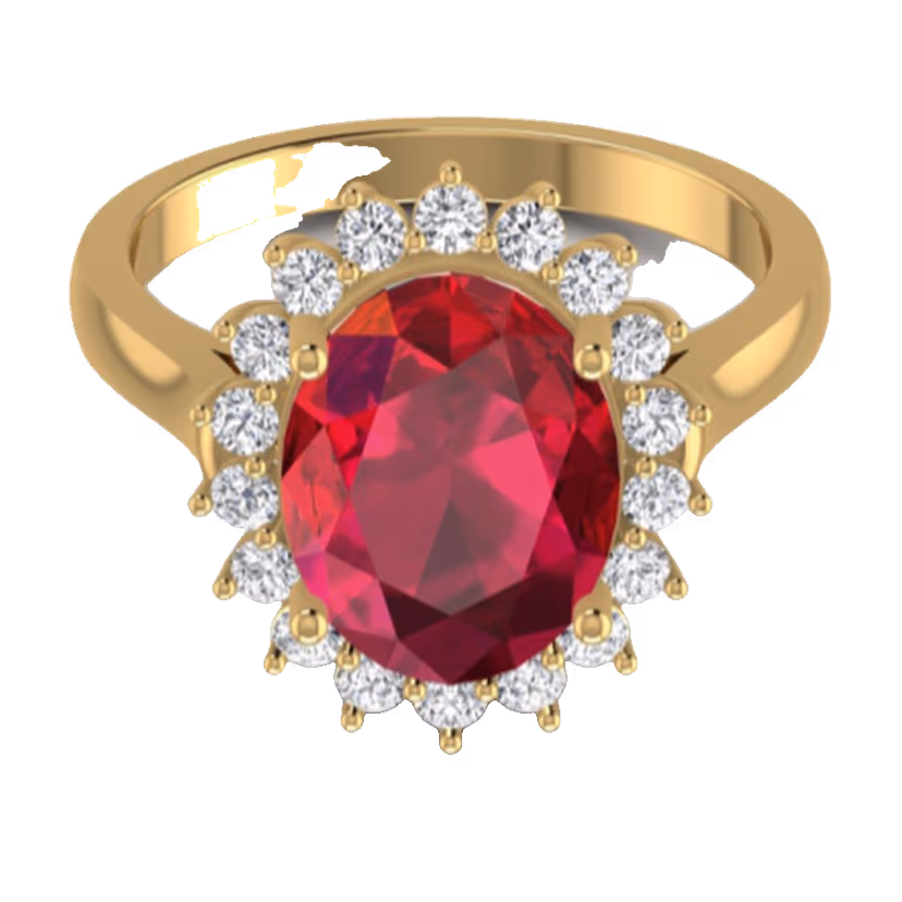 Ruby Halo Cocktail Ring