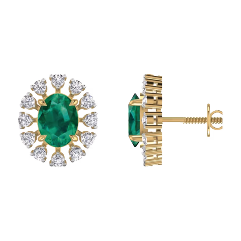 Emerald Drop Pavé Earrings