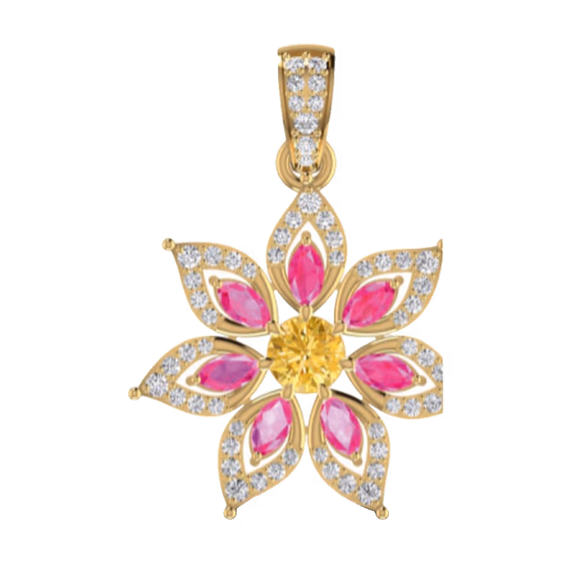 Multi-Stone Floral Statement Ring