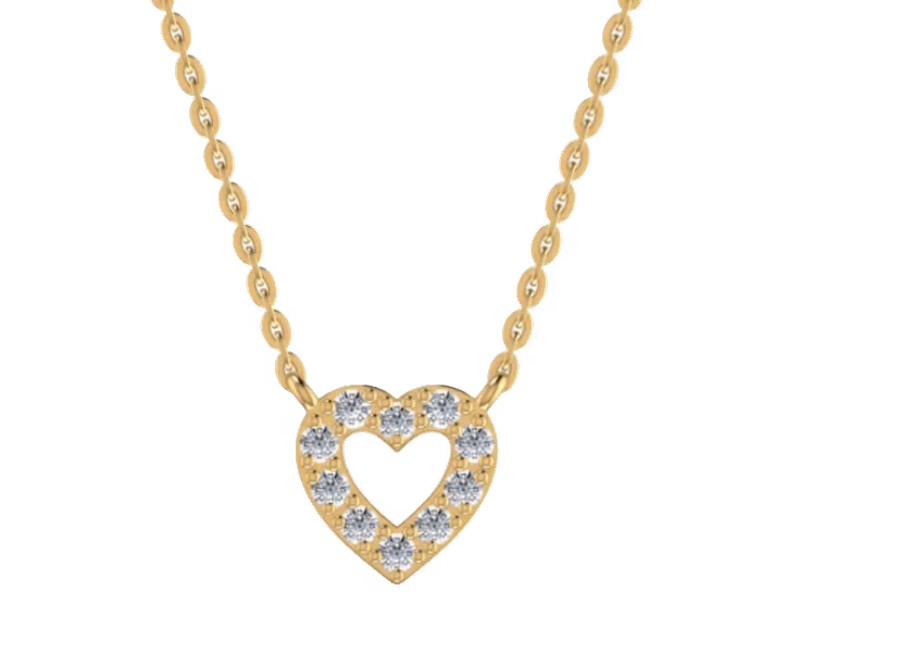 Heart Pavé Halo Pendant