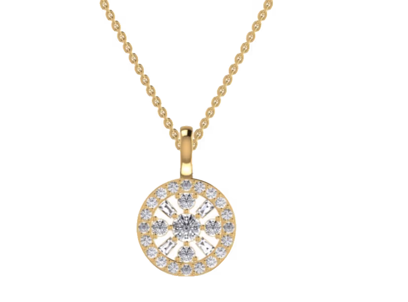 Round Halo Pendant — Classic