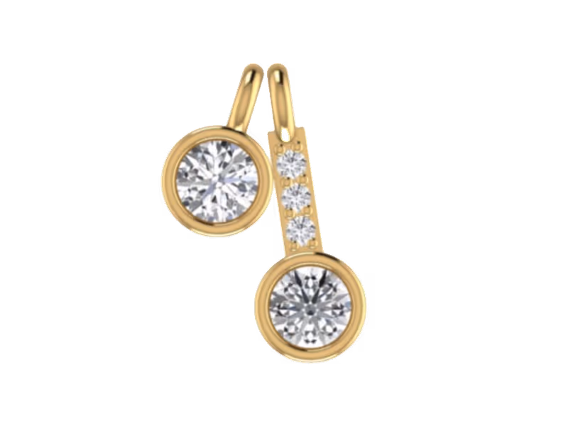 Twin bezel-rounds connected by a three-stone vertical channel bar mangalsutra centerpiece.