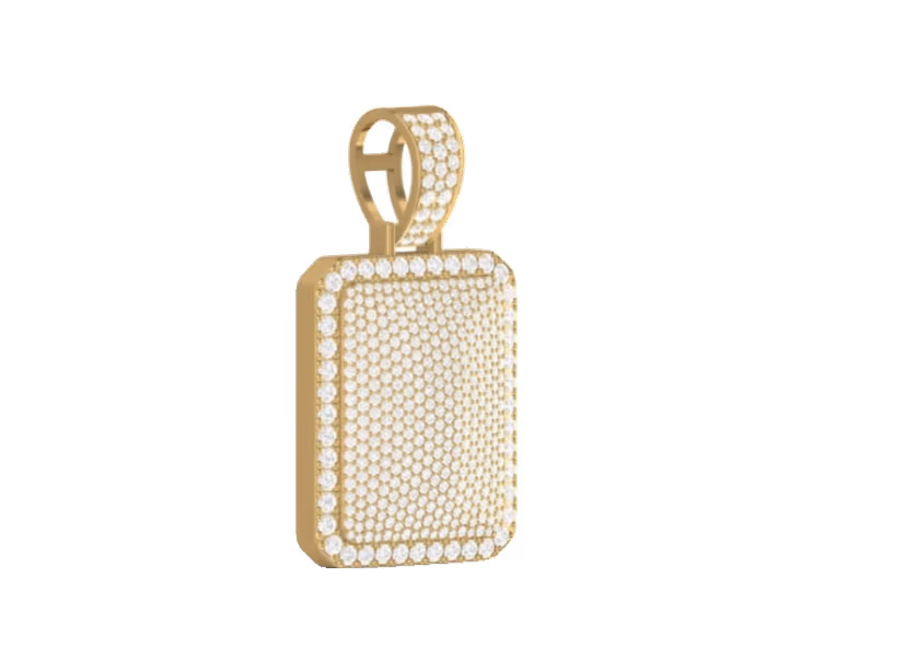 Rectangular Iced Pendant