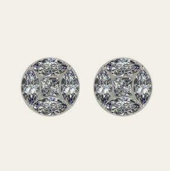 E0196MX300 lab-grown diamond earring, 14KT