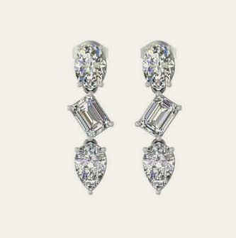 E0202MX300 lab-grown diamond earring, 14KT