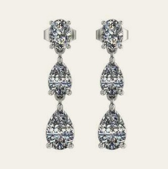 E0204MX210 lab-grown diamond earring, 14KT