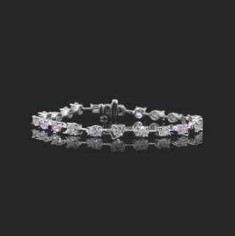 LBR905 lab-grown diamond tennis bracelet, 14KT