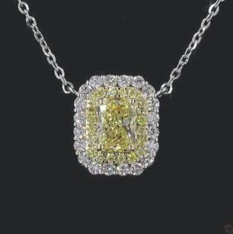 LNK1004-RA100 lab-grown diamond pendant, 14KT Yellow/White