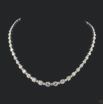 LNK1005 lab-grown diamond tennis chain, 14KT Yellow/White